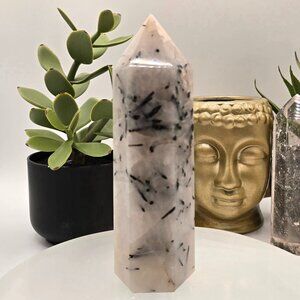 Tourmalated Quartz Tower – Clarity, Protection & Grounded Light